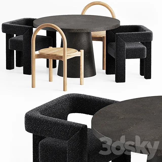 Furniture – Table and Chairs (Set) – 3D Models – 0251