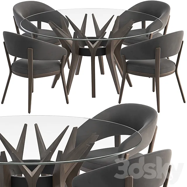 Furniture – Table and Chairs (Set) – 3D Models – 0253