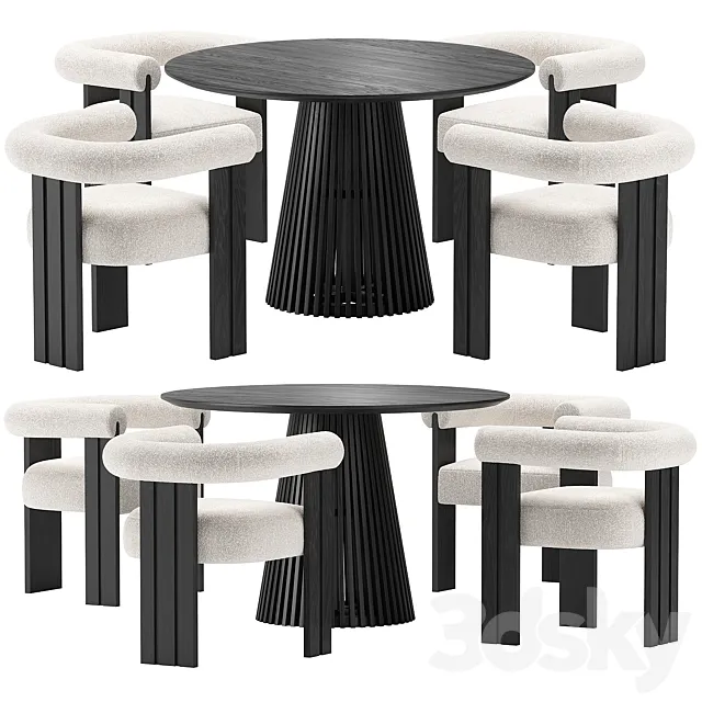 Furniture – Table and Chairs (Set) – 3D Models – 0257
