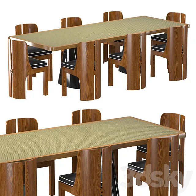 Furniture – Table and Chairs (Set) – 3D Models – 0259