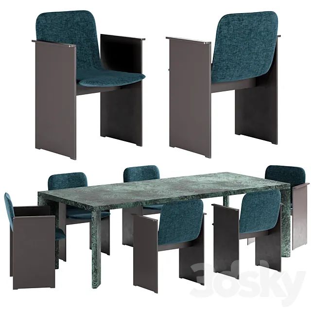 Furniture – Table and Chairs (Set) – 3D Models – 0263