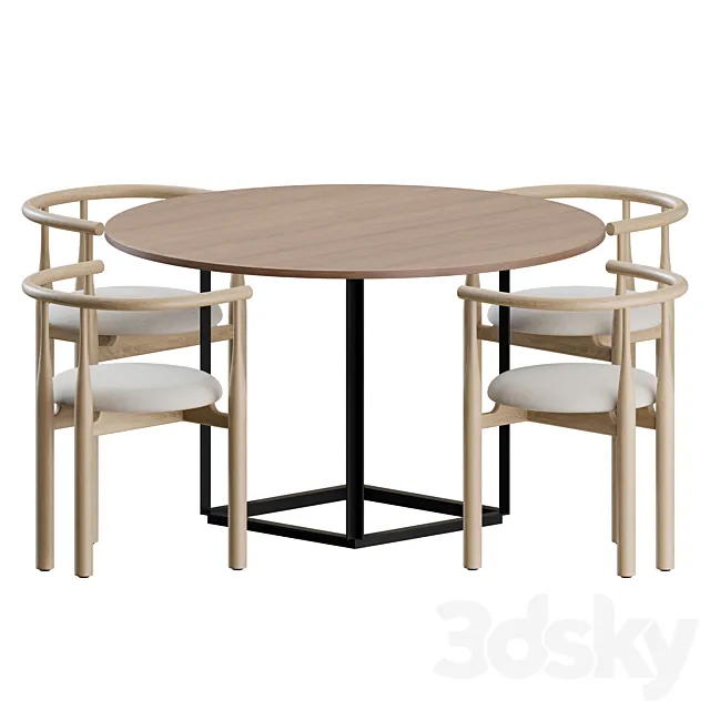 Furniture – Table and Chairs (Set) – 3D Models – 0266