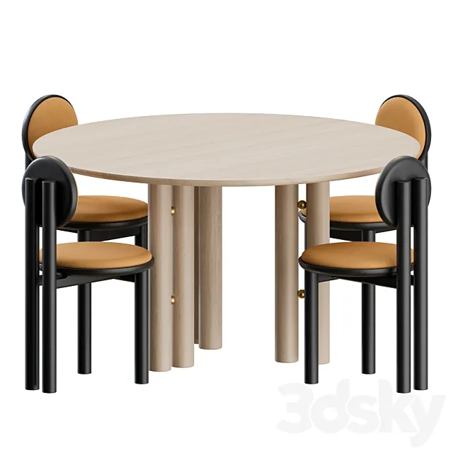 Furniture – Table and Chairs (Set) – 3D Models – 0267