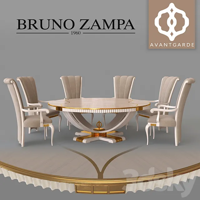 Furniture – Table and Chairs (Set) – 3D Models – 0269