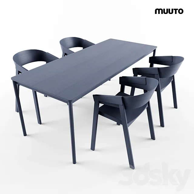 Furniture – Table and Chairs (Set) – 3D Models – 0271