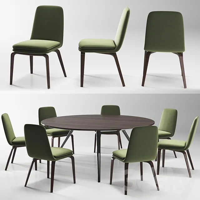 Furniture – Table and Chairs (Set) – 3D Models – 0274