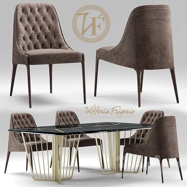 Furniture – Table and Chairs (Set) – 3D Models – 0282