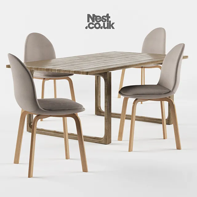 Furniture – Table and Chairs (Set) – 3D Models – 0287