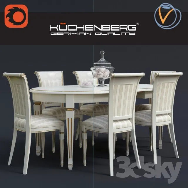 Furniture – Table and Chairs (Set) – 3D Models – 0297