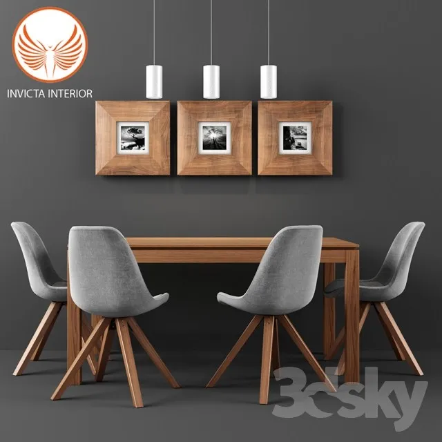 Furniture – Table and Chairs (Set) – 3D Models – 0303