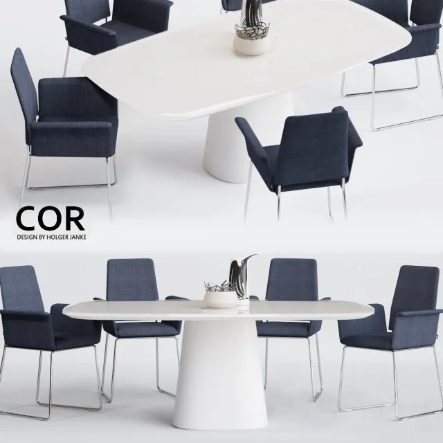 COR Fino Chair and Conic Table 3DS Max - thumbnail 3
