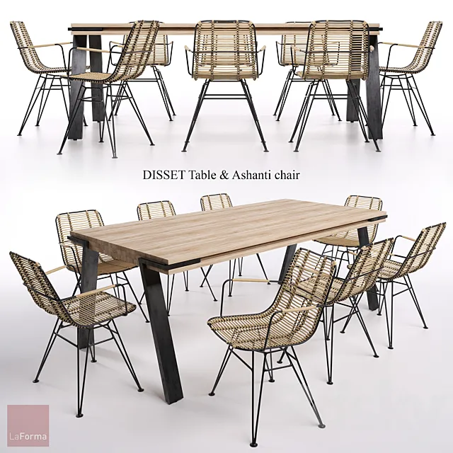 Furniture – Table and Chairs (Set) – 3D Models – 0322