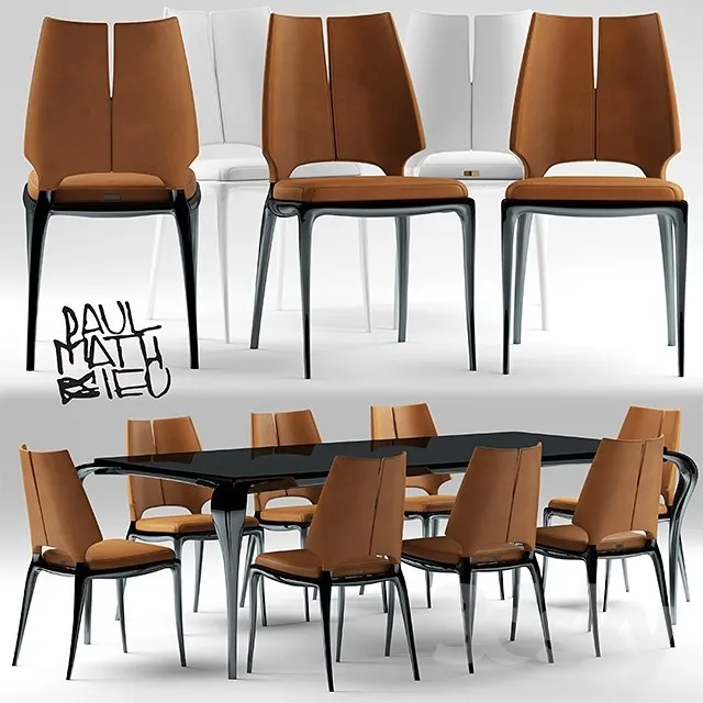 Furniture – Table and Chairs (Set) – 3D Models – 0328