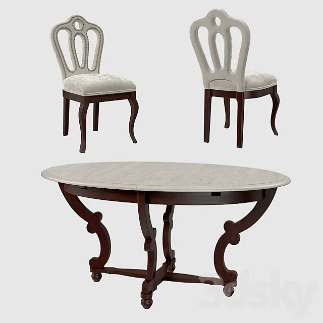 Furniture – Table and Chairs (Set) – 3D Models – 0331