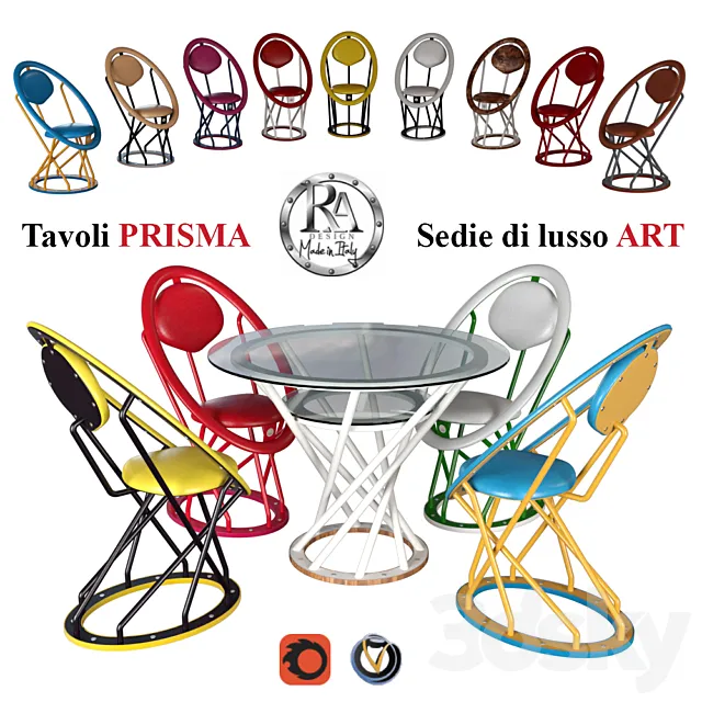 Table Prisma chairs Art (RA-DESIGN) 3DS Max - thumbnail 3