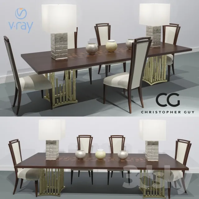 Furniture – Table and Chairs (Set) – 3D Models – 0362
