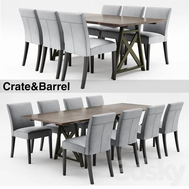 Furniture – Table and Chairs (Set) – 3D Models – 0366