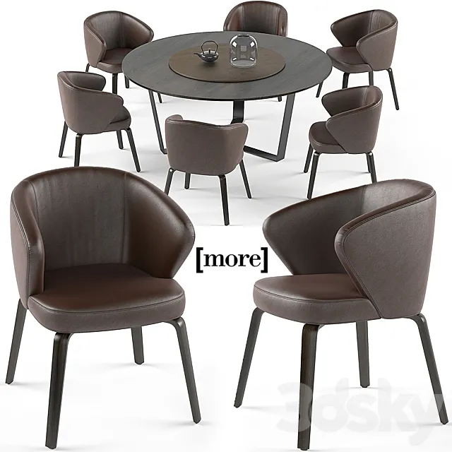 Mudi armchair and Pero round table set 3DS Max - thumbnail 3