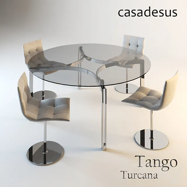 Furniture – Table and Chairs (Set) – 3D Models – 0378