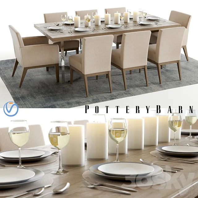 Pottery Barn Durham and Sadie 3DS Max - thumbnail 3