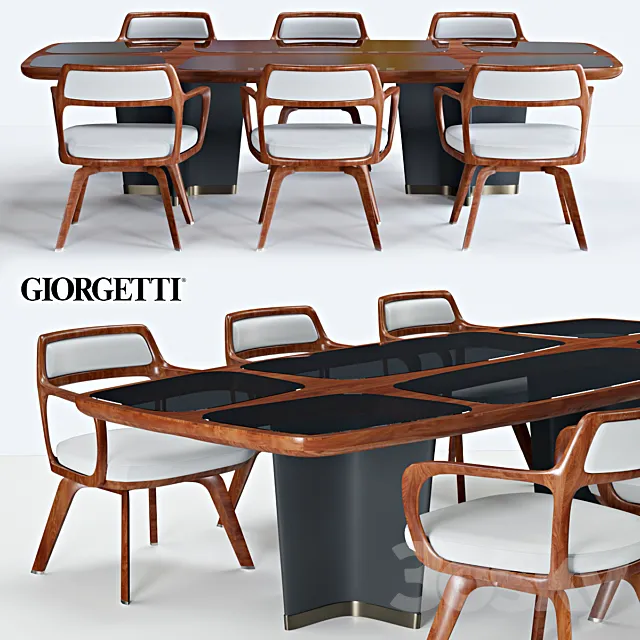 Furniture – Table and Chairs (Set) – 3D Models – Baron & amp Bigwig by Giorgetti