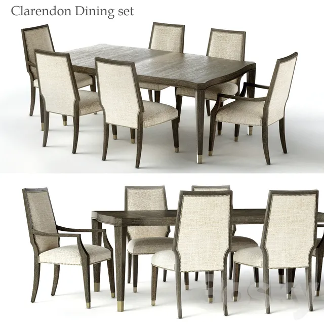 Furniture – Table and Chairs (Set) – 3D Models – Bernhardt Clarendon Dining set