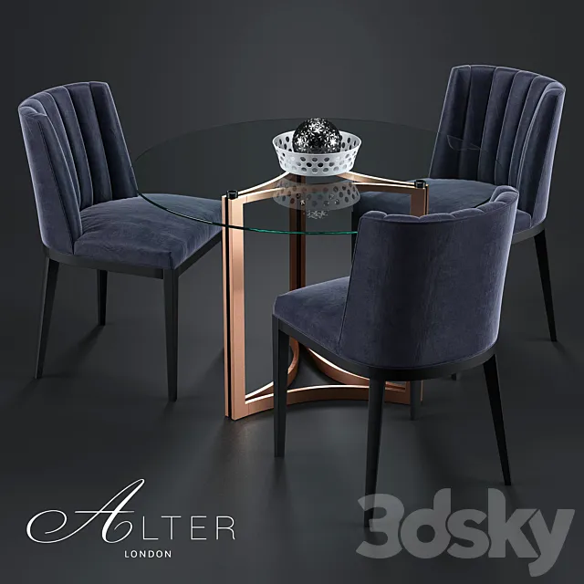 Furniture – Table and Chairs (Set) – 3D Models – Bespoke Dining Chair 418 Cino Dining Table