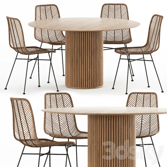 Furniture – Table and Chairs (Set) – 3D Models – BLOOMINGVILLE LENA; ASPLUND PALAIS ROYAL 3d model