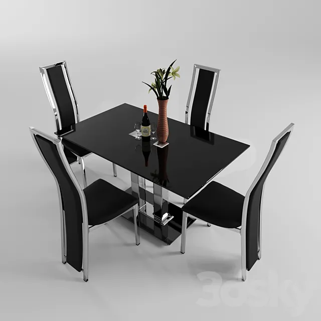 Furniture – Table and Chairs (Set) – 3D Models – Diining Table Avrora & C-100 chair