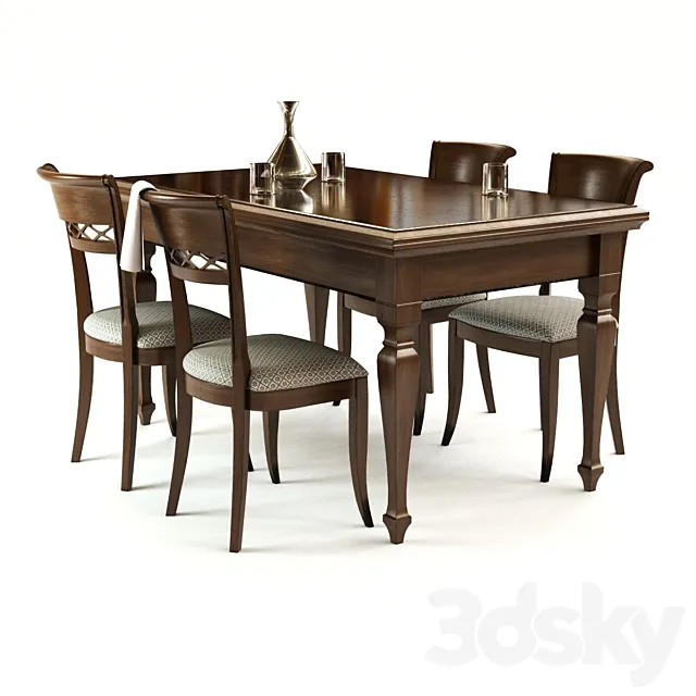 Furniture – Table and Chairs (Set) – 3D Models – Dining group REGINA DEVINA NAIS