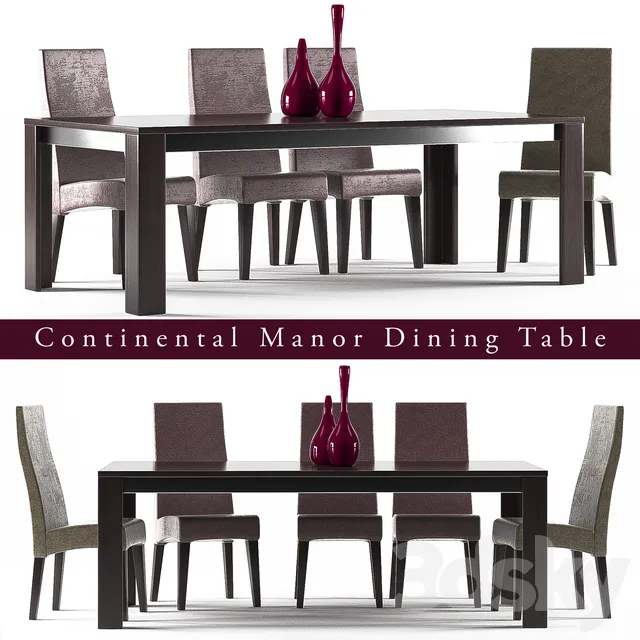 Furniture – Table and Chairs (Set) – 3D Models – DINING TABLE 10