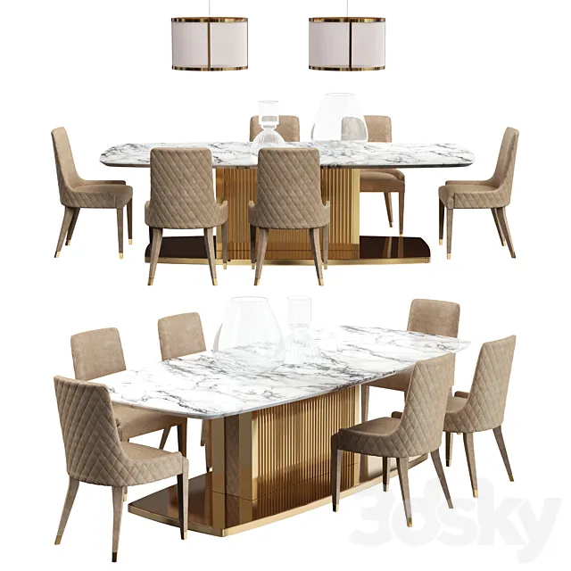 Furniture – Table and Chairs (Set) – 3D Models – DV Home TABLE Set 3d model