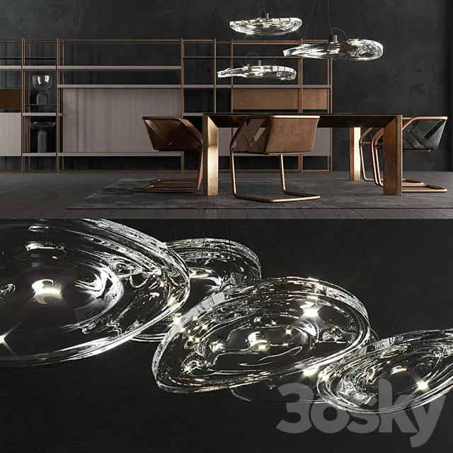 Furniture – Table and Chairs (Set) – 3D Models – Henge Terzani Leebroom 3d Model