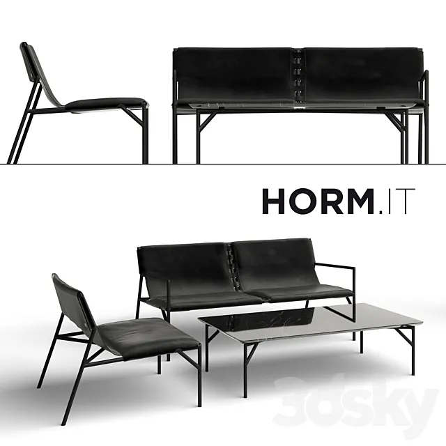 Furniture – Table and Chairs (Set) – 3D Models – HORM.IT Tout le Jour Sofa & Coffee Table