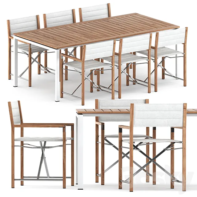 Furniture – Table and Chairs (Set) – 3D Models – MANUTTI CROSS; MANUTTI TRENTO furniture set