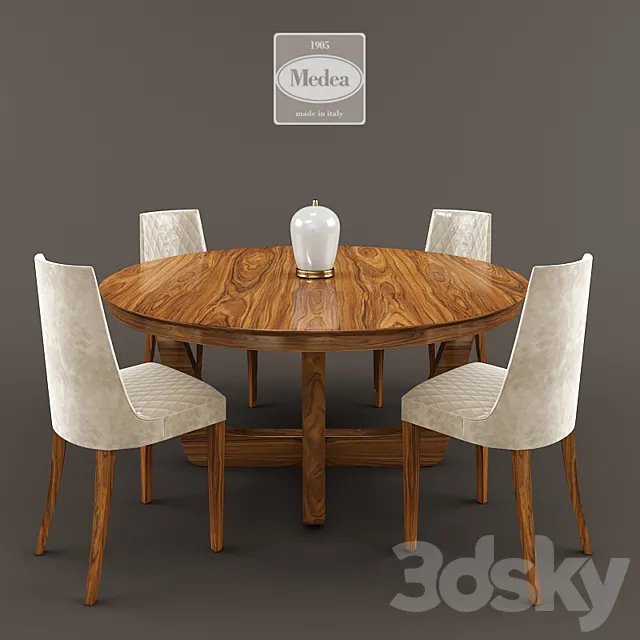 Furniture – Table and Chairs (Set) – 3D Models – Medea table chairs