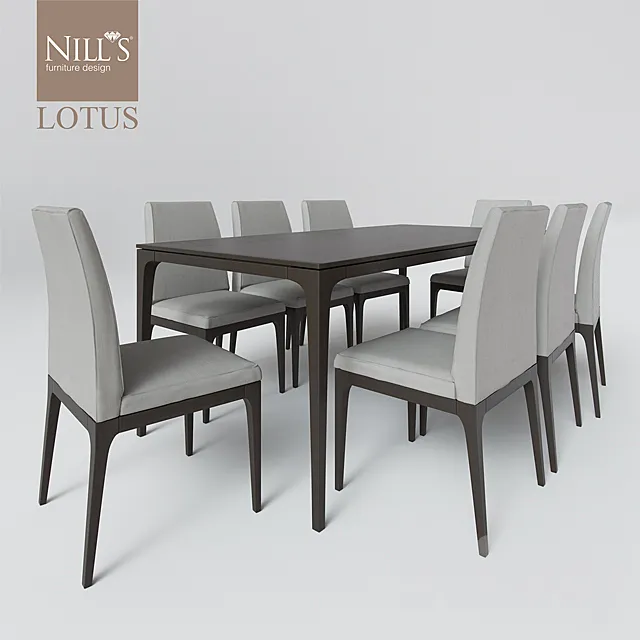 Furniture – Table and Chairs (Set) – 3D Models – Nills Lotos table & chairs