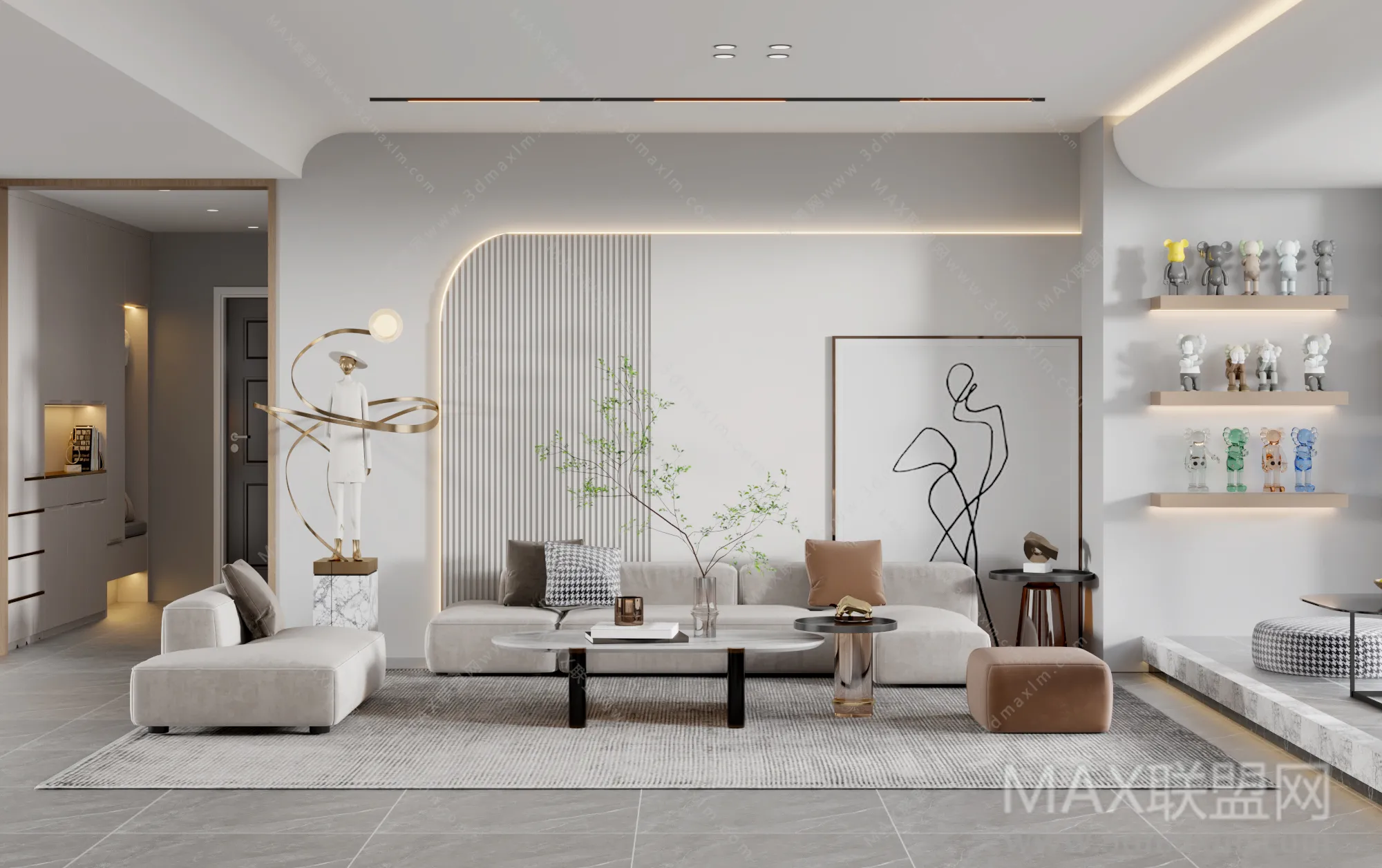 MODERN INTERIOR 3D SCENES – LIVING ROOM – 0011