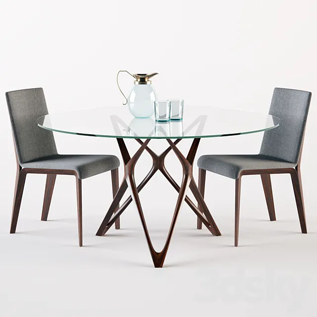 Furniture – Table and Chairs (Set) – 3D Models – Porada Circe and Aisha