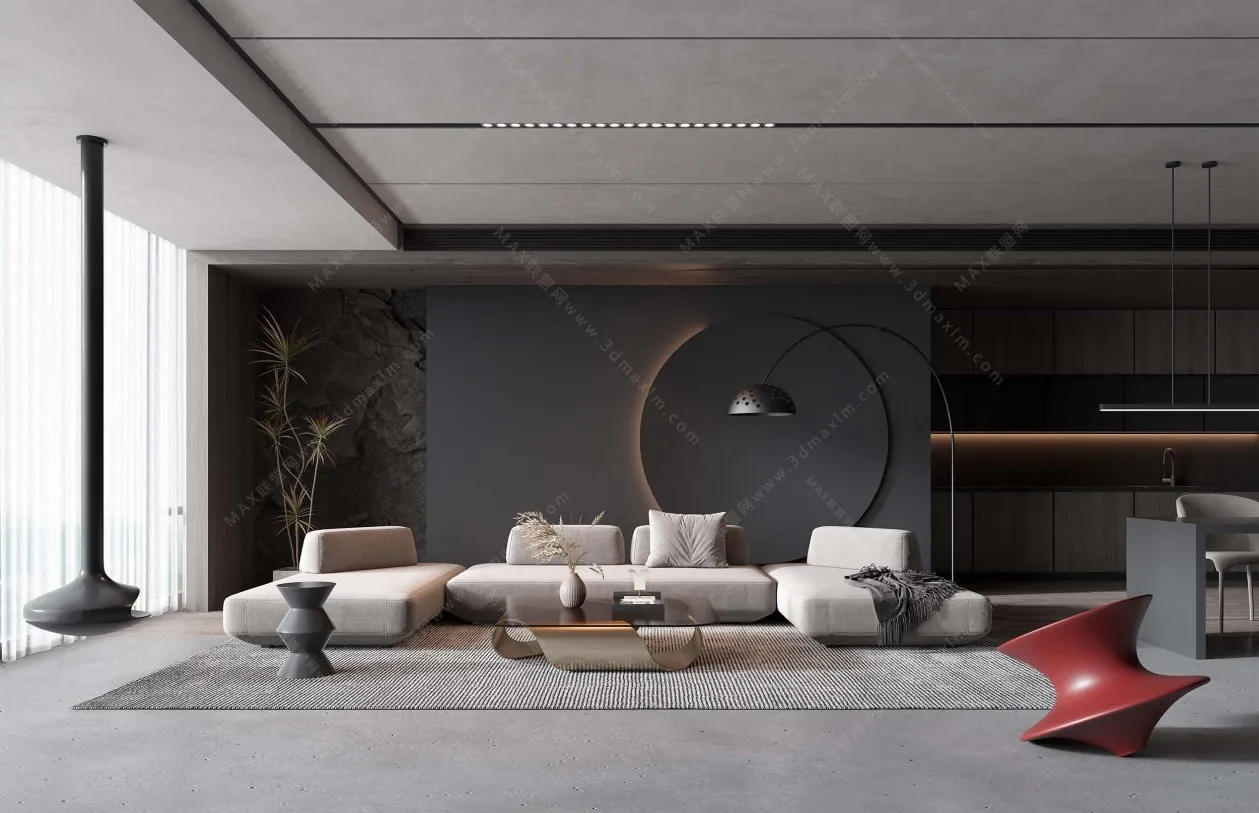 MODERN INTERIOR 3D SCENES – LIVING ROOM – 0029