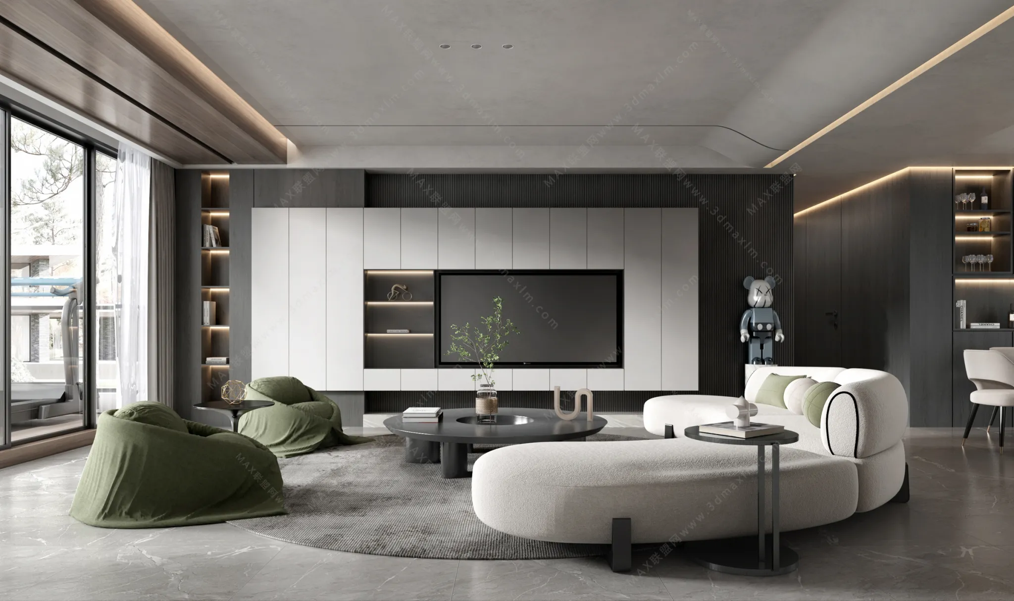 MODERN INTERIOR 3D SCENES – LIVING ROOM – 0054