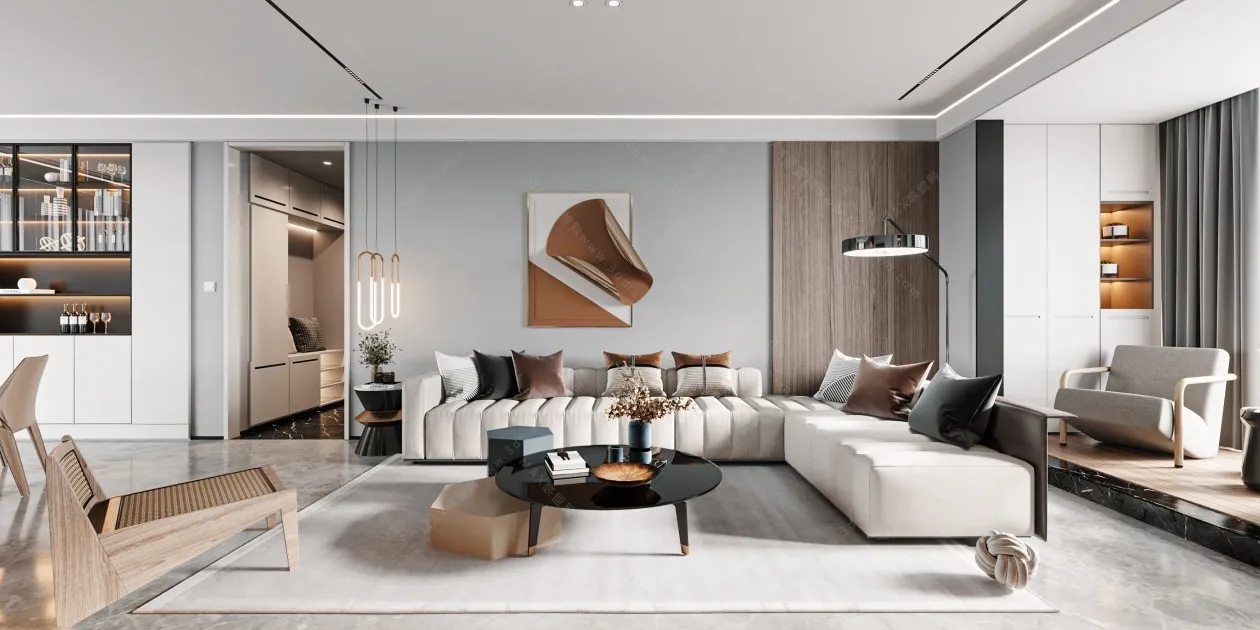 MODERN INTERIOR 3D SCENES – LIVING ROOM – 0078