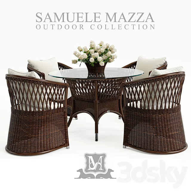 Furniture – Table and Chairs (Set) – 3D Models – Samuele Mazza Vega
