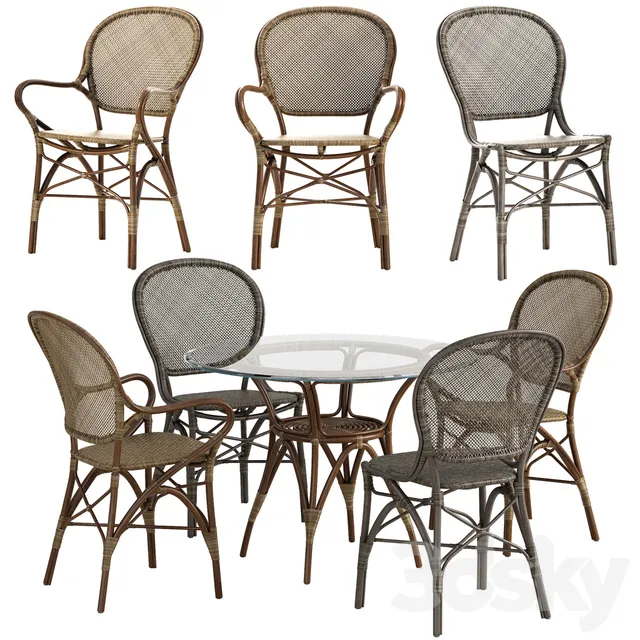 Furniture – Table and Chairs (Set) – 3D Models – Sika Design Rossini chair Originals table set 3d model
