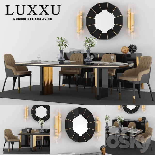 Furniture – Table and Chairs (Set) – 3D Models – Table + Chair Set.2 by LUXXU