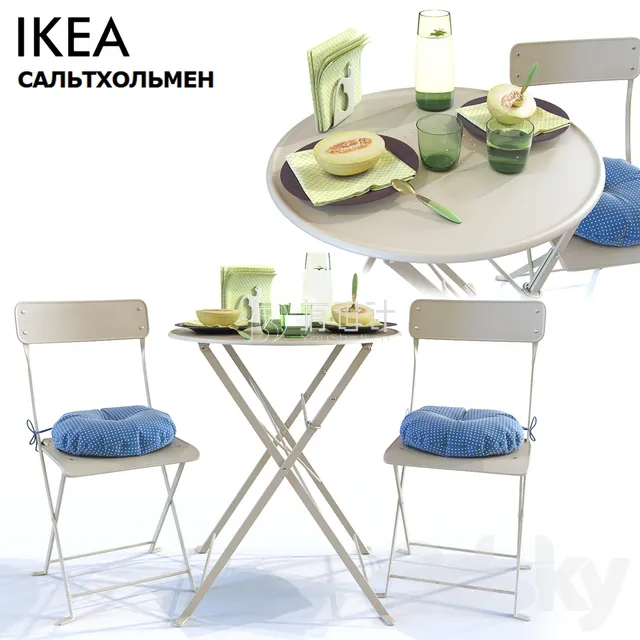 Furniture – Table and Chairs (Set) – 3D Models – Table and Chair SALTHOLMEN; Ikea Saltholmen