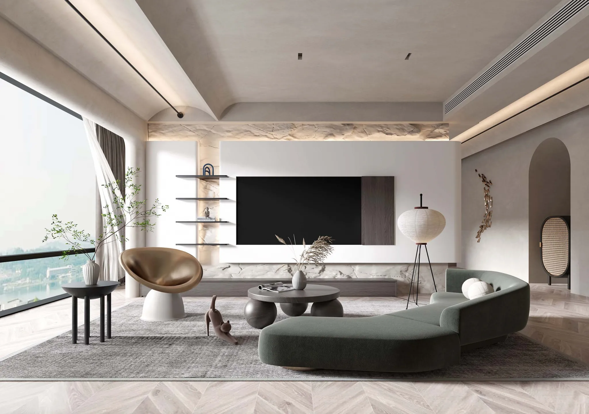 HOUSE SPACE 3D SCENES – LIVING ROOM – 0112