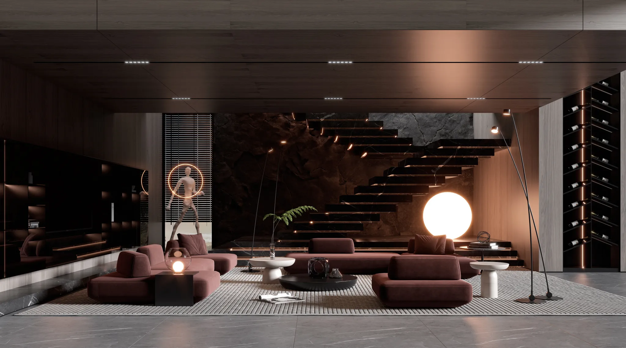 HOUSE SPACE 3D SCENES – LIVING ROOM – 0118