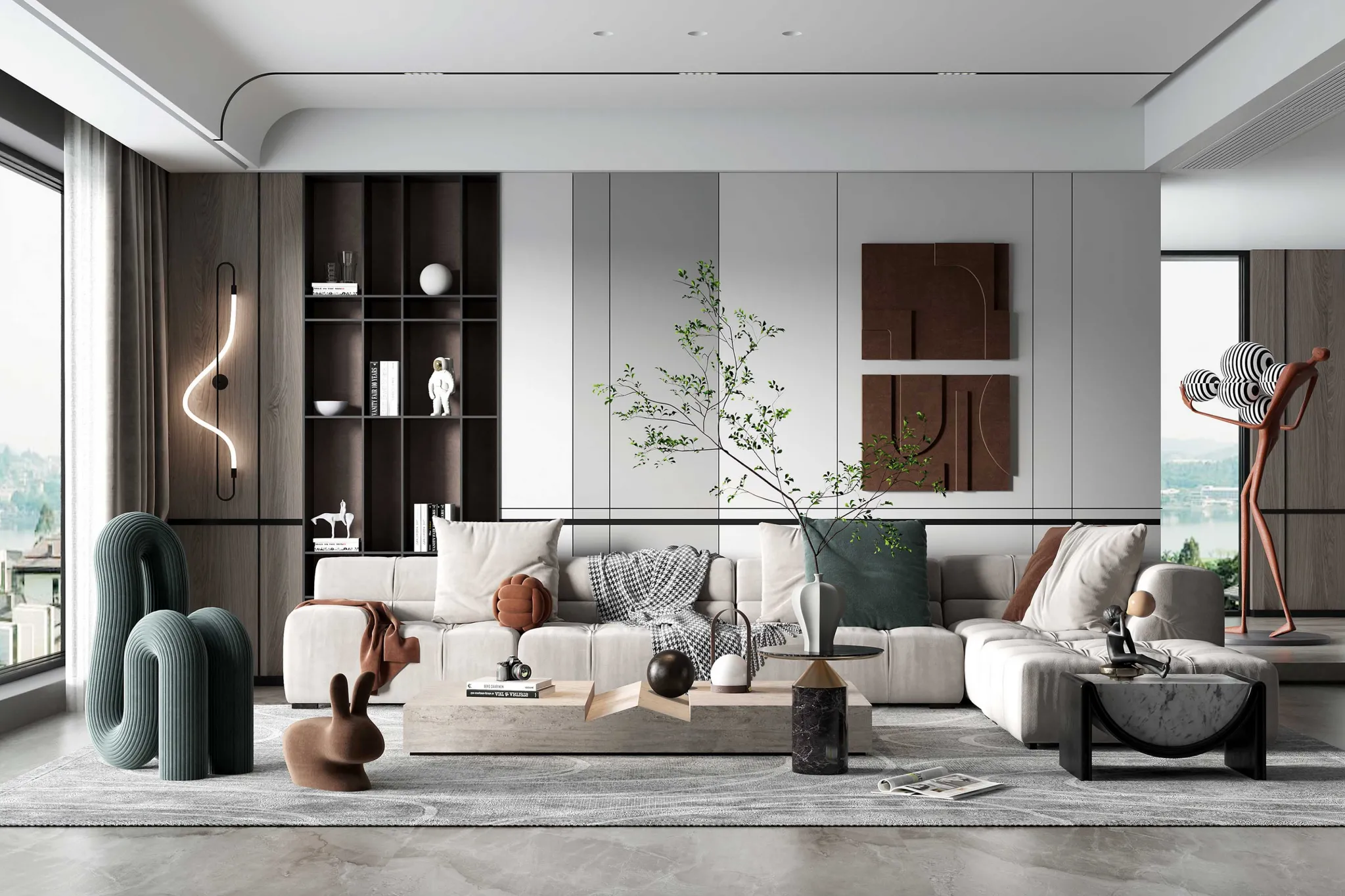 HOUSE SPACE 3D SCENES – LIVING ROOM – 0171
