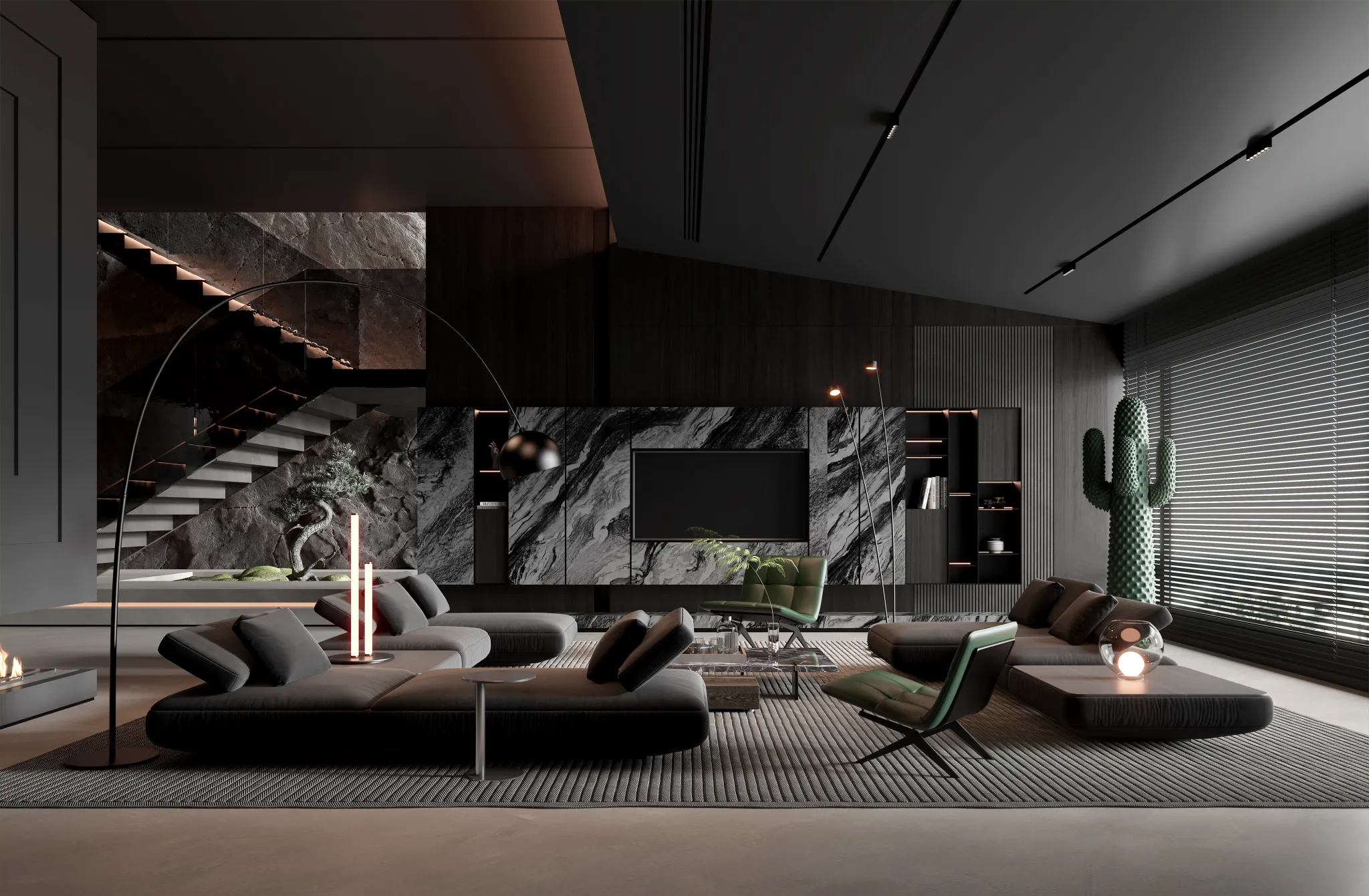 HOUSE SPACE 3D SCENES – LIVING ROOM – 0180
